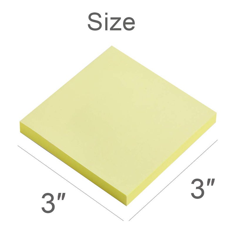 Vanpad Sticky Notes 3x3 Inches,Light Yellow Colors Self-Stick Pads, Easy to Post for Home, Office, Notebook, 8 Pads/Pack - Image 2